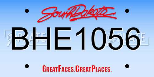 BHE1056 South Dakota License Plate