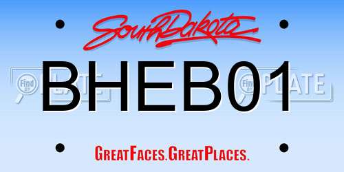 BHEB01 South Dakota License Plate