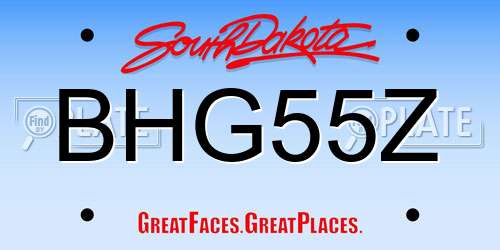 BHG55Z South Dakota License Plate