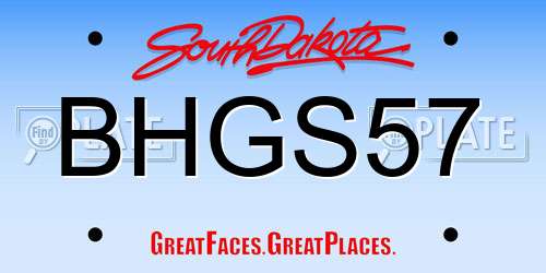 BHGS57 South Dakota License Plate