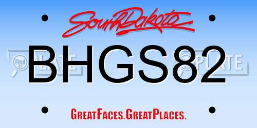 BHGS82 South Dakota License Plate