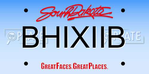 BHIXIIB South Dakota License Plate