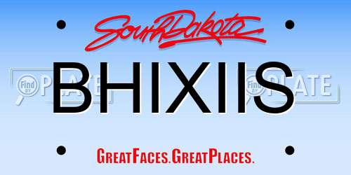 BHIXIIS South Dakota License Plate