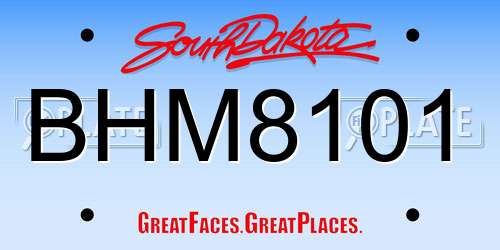 BHM8101 South Dakota License Plate