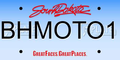 BHMOTO1 South Dakota License Plate