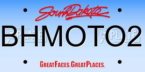 BHMOTO2 South Dakota License Plate