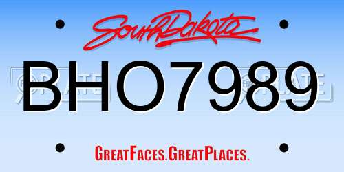 BHO7989 South Dakota License Plate