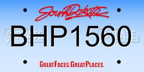 BHP1560 South Dakota License Plate