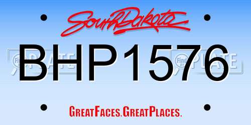 BHP1576 South Dakota License Plate