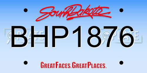 BHP1876 South Dakota License Plate