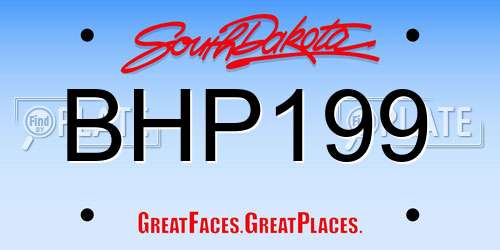 BHP199 South Dakota License Plate