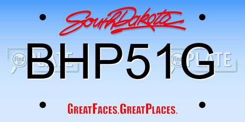 BHP51G South Dakota License Plate