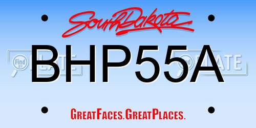 BHP55A South Dakota License Plate