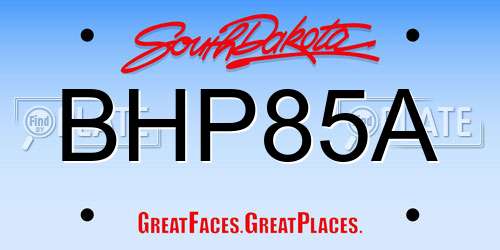 BHP85A South Dakota License Plate