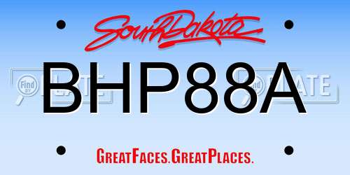 BHP88A South Dakota License Plate