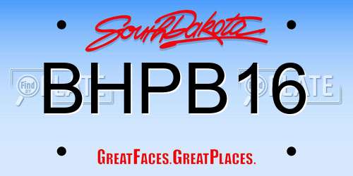 BHPB16 South Dakota License Plate