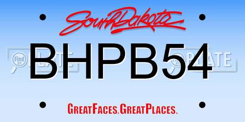 BHPB54 South Dakota License Plate