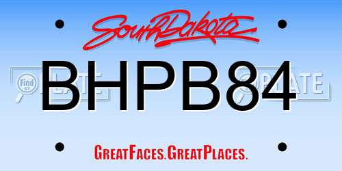 BHPB84 South Dakota License Plate