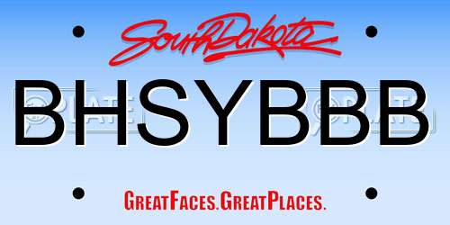 BHSYBBB South Dakota License Plate