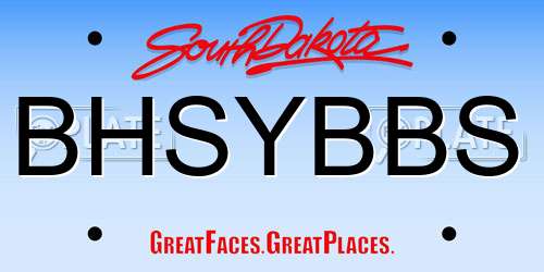 BHSYBBS South Dakota License Plate