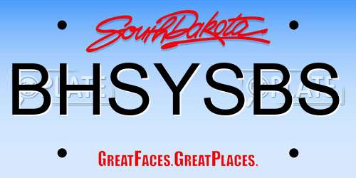 BHSYSBS South Dakota License Plate