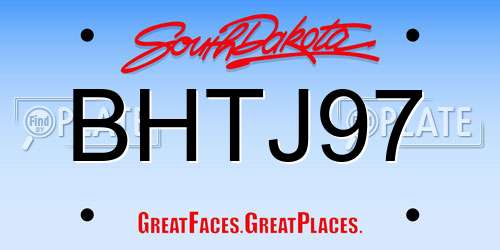 BHTJ97 South Dakota License Plate
