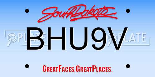 BHU9V South Dakota License Plate
