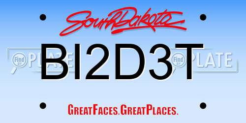 BI2D3T South Dakota License Plate