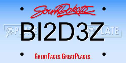 BI2D3Z South Dakota License Plate
