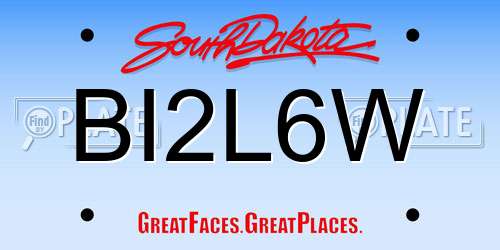 BI2L6W South Dakota License Plate