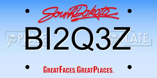 BI2Q3Z South Dakota License Plate