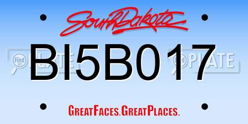 BI5B017 South Dakota License Plate