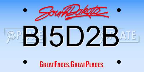 BI5D2B South Dakota License Plate