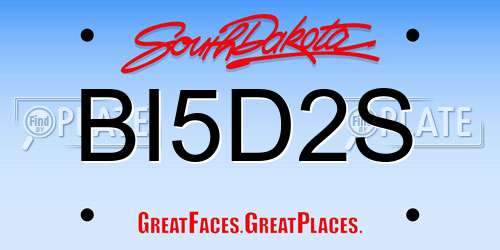BI5D2S South Dakota License Plate