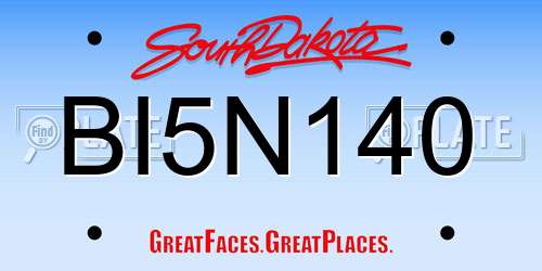 BI5N140 South Dakota License Plate