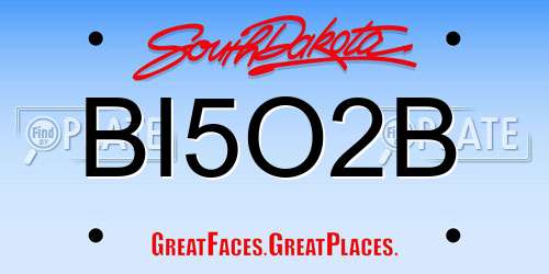BI5O2B South Dakota License Plate