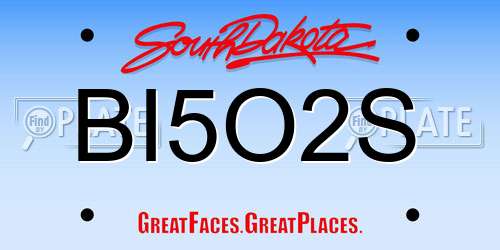 BI5O2S South Dakota License Plate