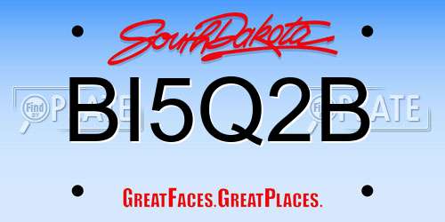 BI5Q2B South Dakota License Plate