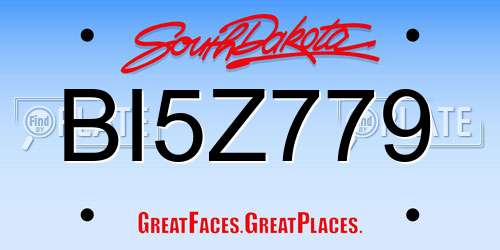 BI5Z779 South Dakota License Plate
