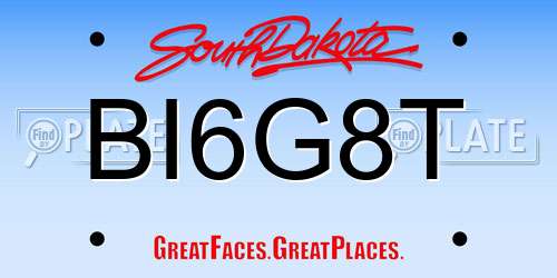 BI6G8T South Dakota License Plate