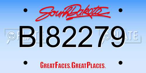 BI82279 South Dakota License Plate