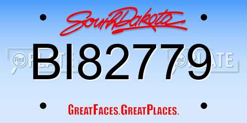 BI82779 South Dakota License Plate