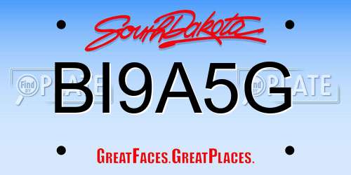 BI9A5G South Dakota License Plate