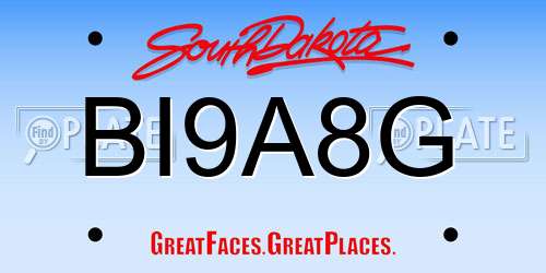 BI9A8G South Dakota License Plate