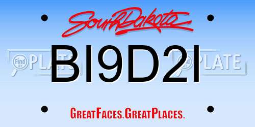 BI9D2I South Dakota License Plate