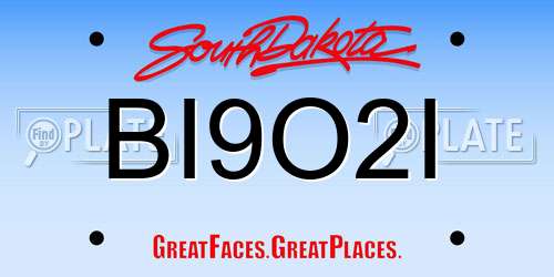BI9O2I South Dakota License Plate