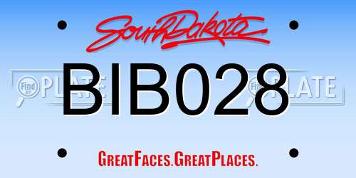 BIB028 South Dakota License Plate