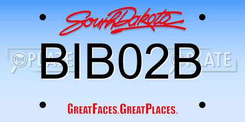 BIB02B South Dakota License Plate