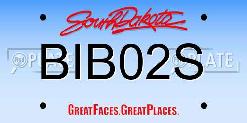 BIB02S South Dakota License Plate