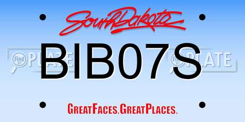 BIB07S South Dakota License Plate